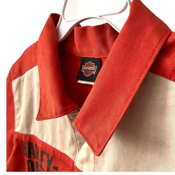 NWT Harley-Davidson Wheels on Steel Live to Ride Kids Red and Cream Shirt in 6 - Picture 5 of 8